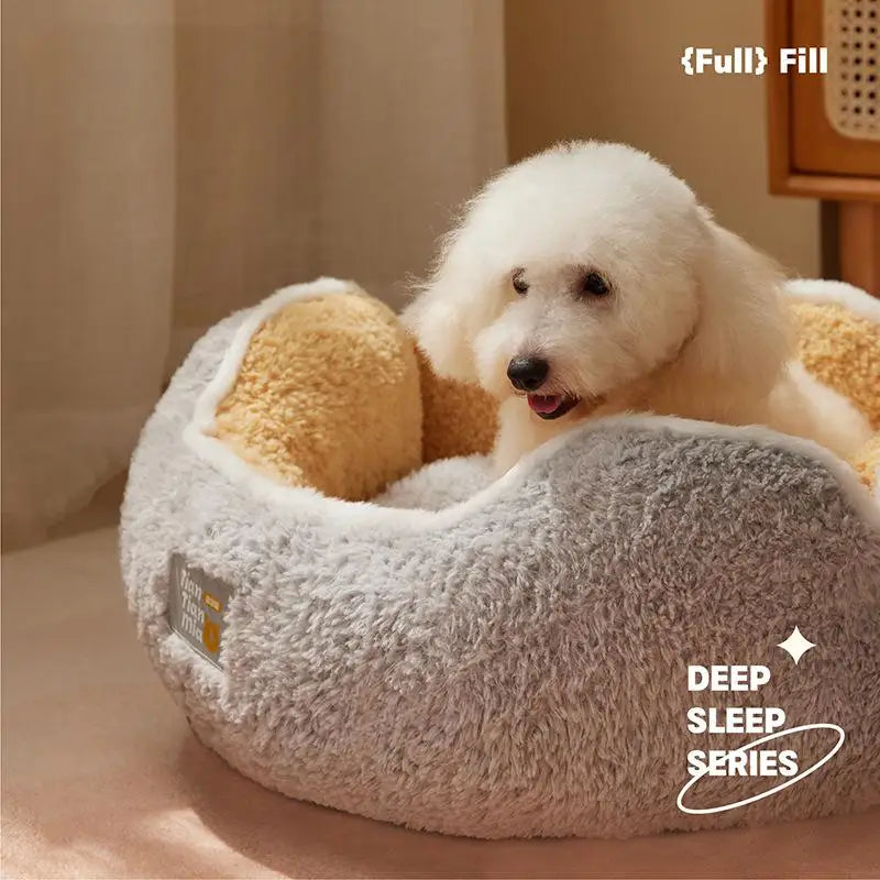 Warm Plush Cat Bed with Soft Cushion for Comfort - Smarsty