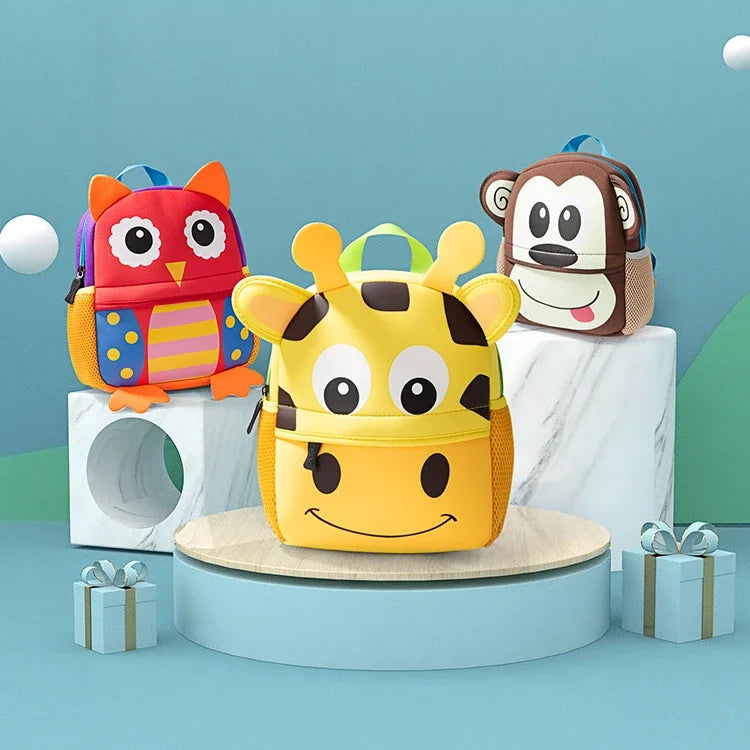 Cartoon Animal Kids Backpack With Durable Nylon Construction - Smarsty