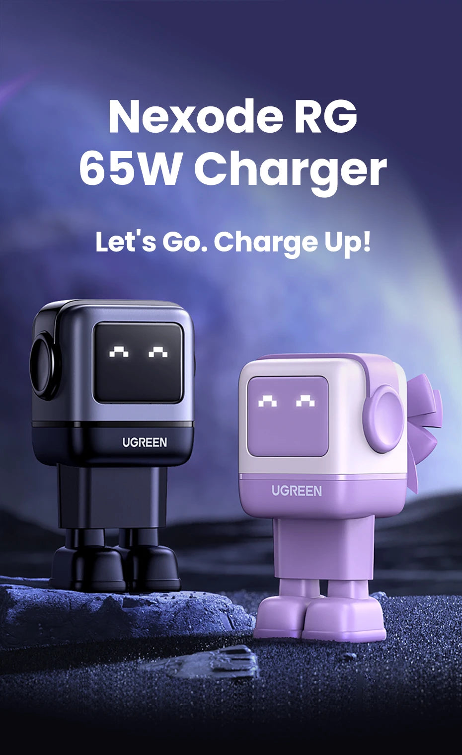 65W GaN Charger With PD3.0 PPS Fast Charge Compact Travel - Smarsty