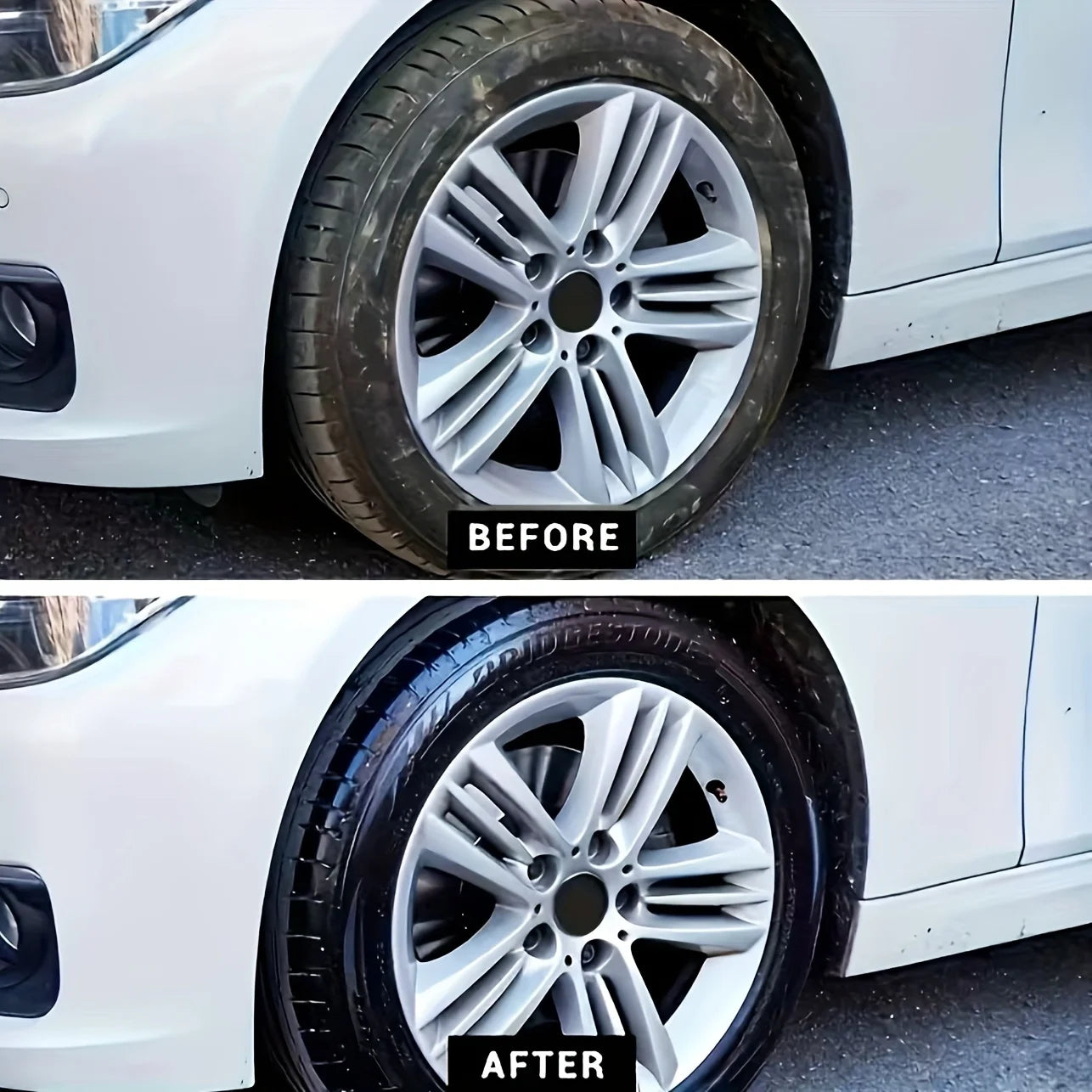 Black Shiny Tire wax - durable, long-lasting protection and repair for all kinds of tires - prevents cracks and whitens - Smarsty