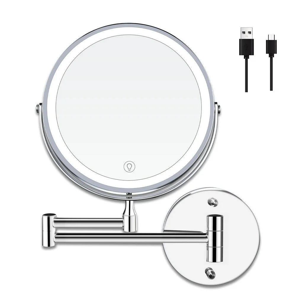 8 Inch USB Rechargeable Shower Mirror with LED Lights - Smarsty