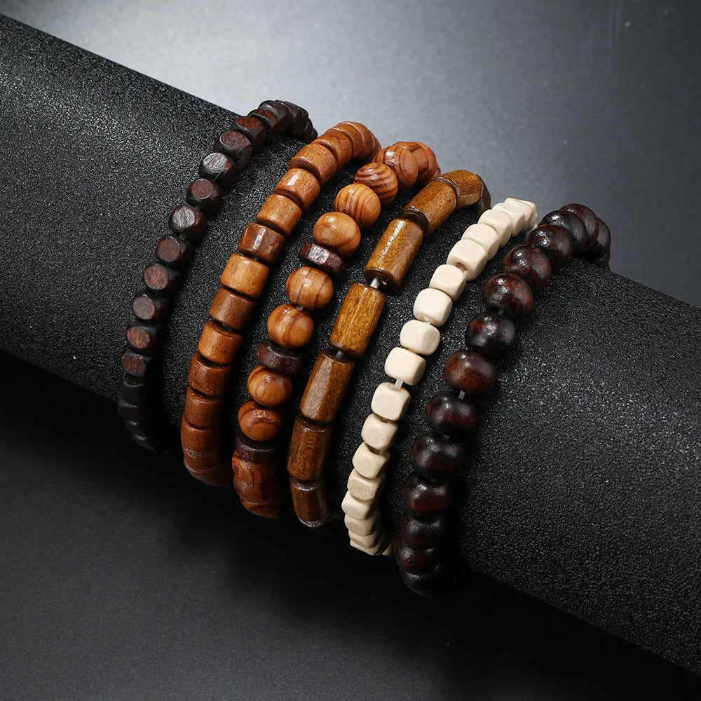 Men’s Leather Braided Bracelets Vintage Ethnic Wristband - Smarsty
