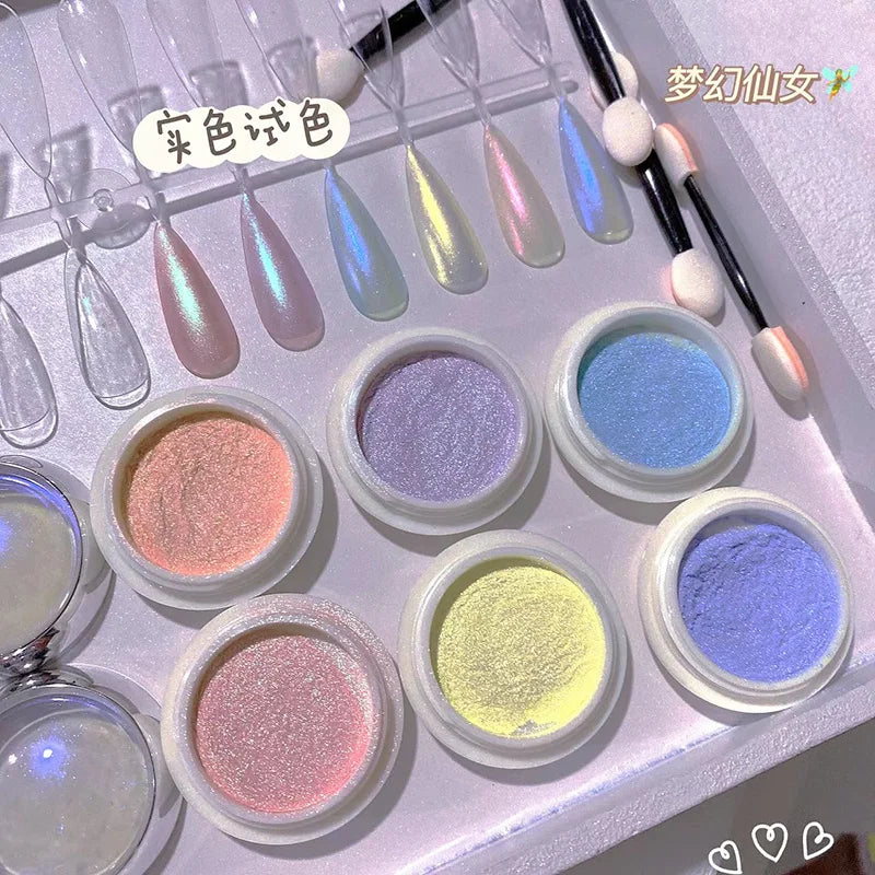 Shimmer Aurora Nail Powder Set for Stunning Manicure - Smarsty