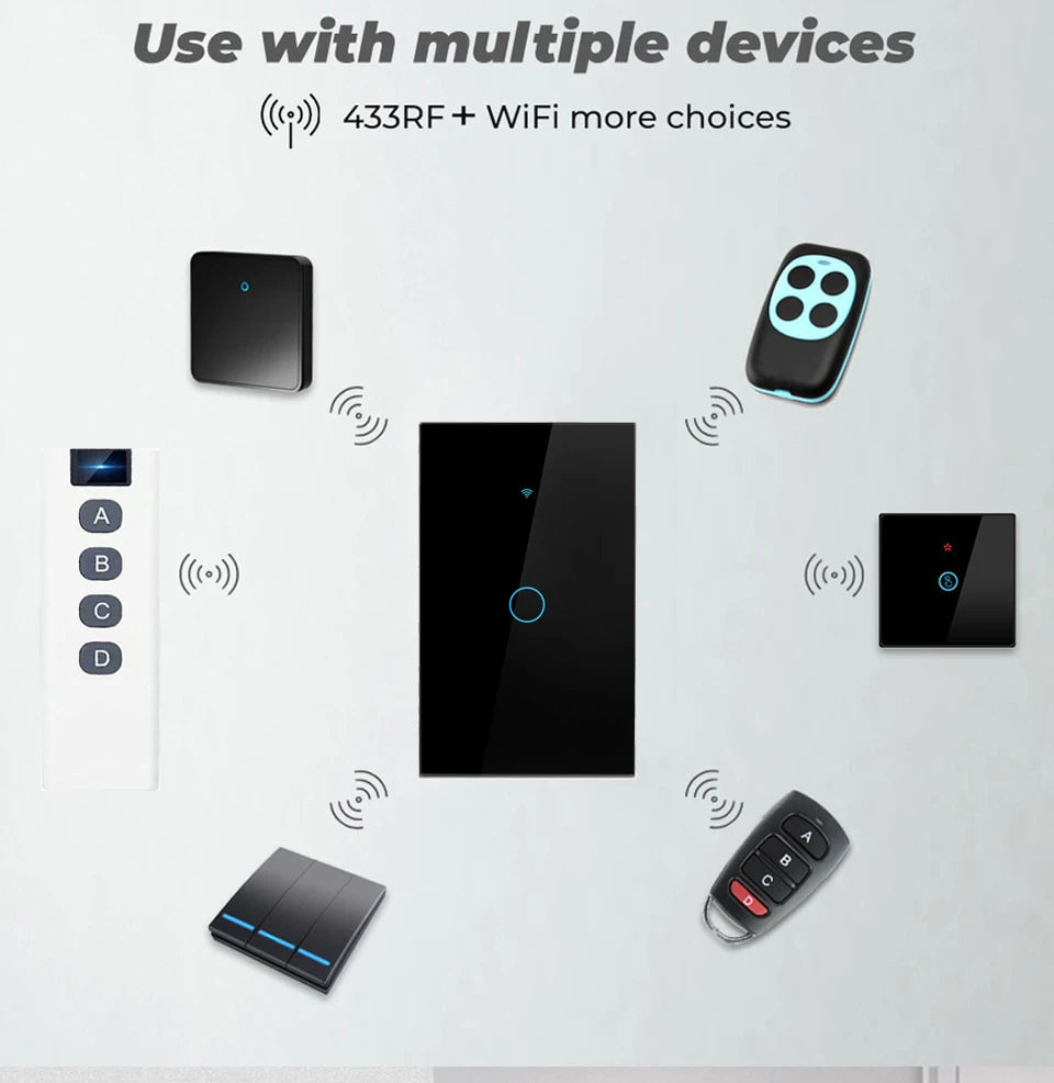 Tuya Smart Touch Switch No Neutral Wire Compatible with Alexa - Smarsty
