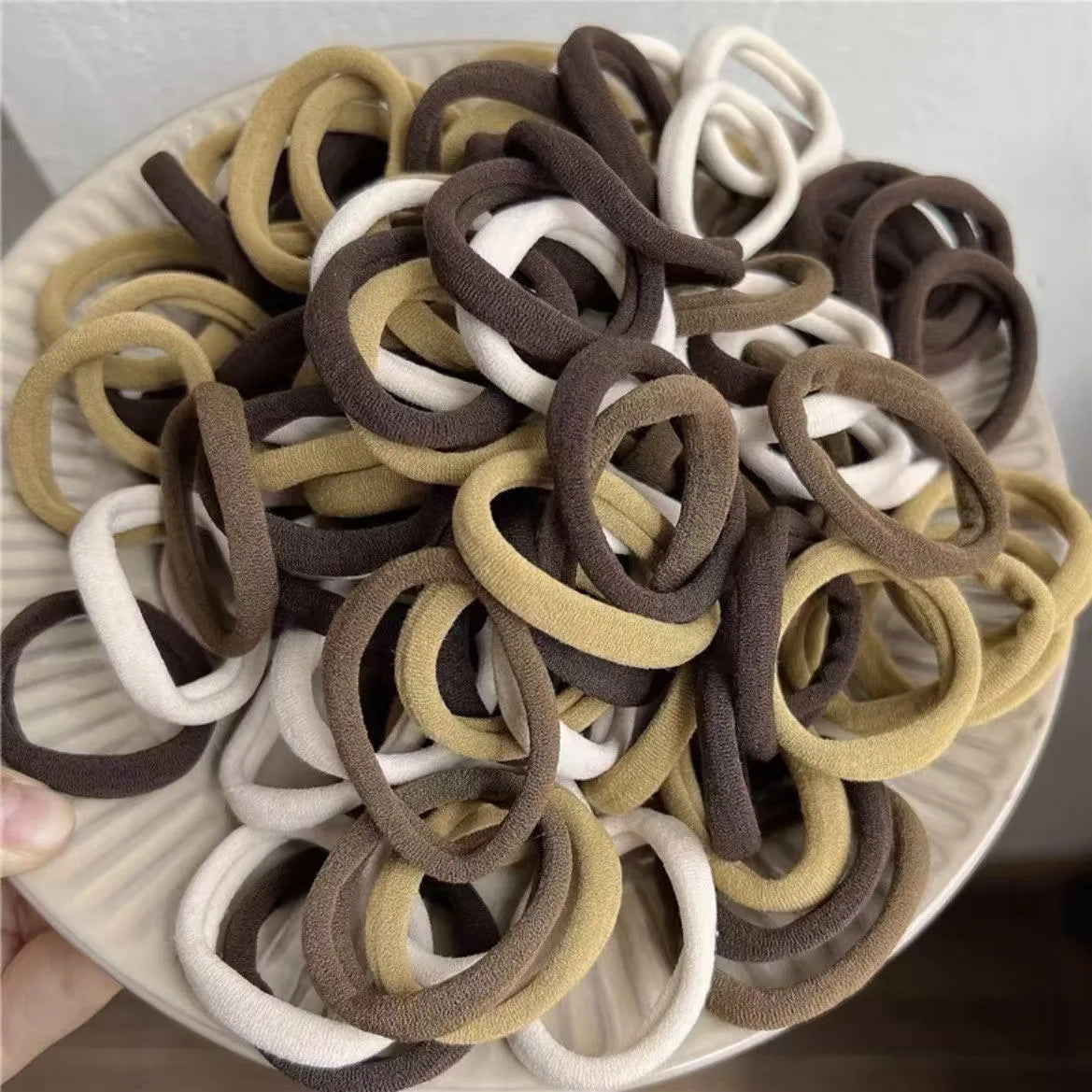 50 Pack Nylon Scrunchies Soft Stretchy Hair Ties Gentle - Smarsty