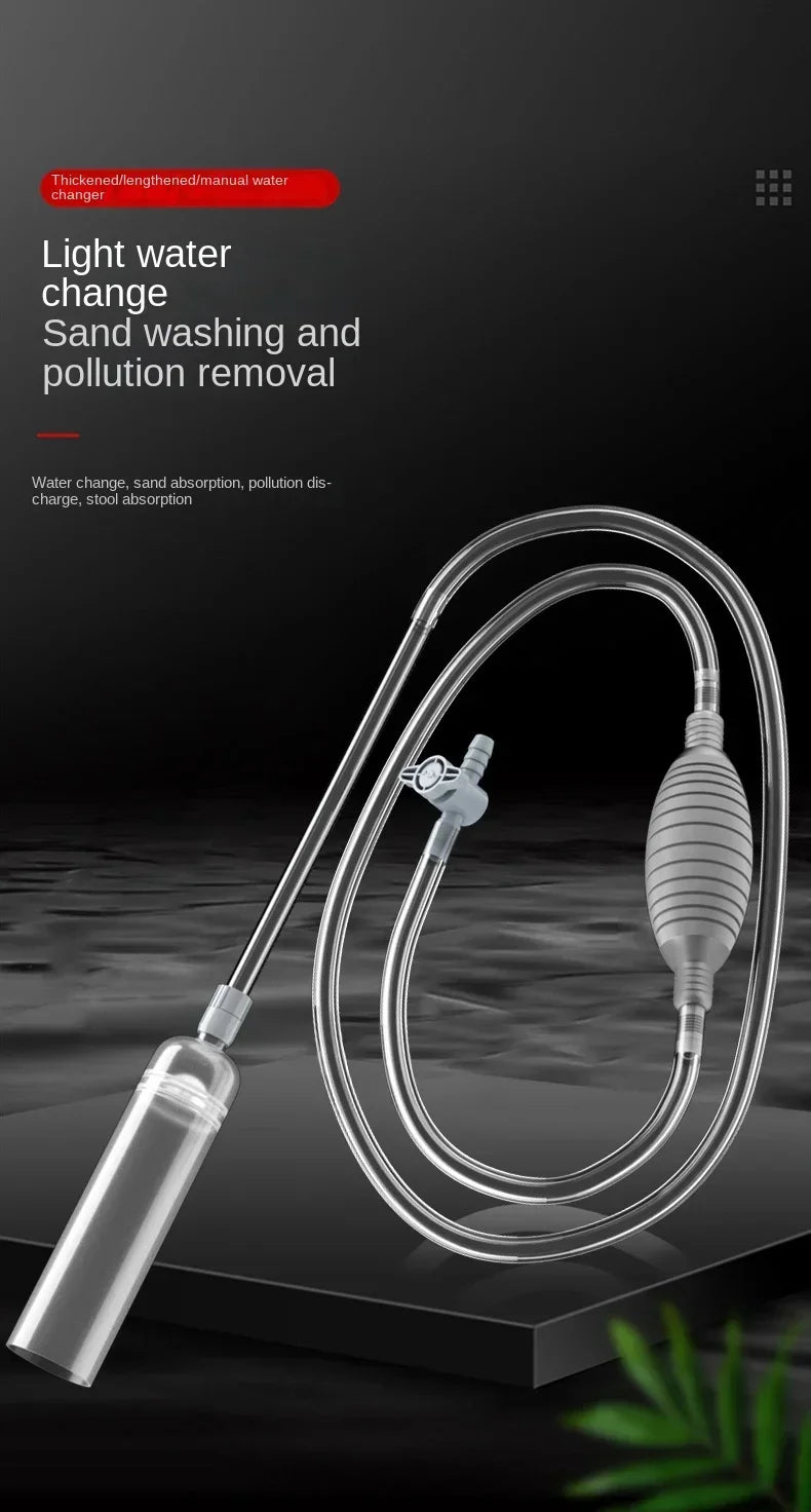 Siphon Pump with Filter Nozzle Fish Tank Water Changer Air Pump Cleaning Accessorie Handheld Aquarium Gravel Cleaner Vacuum Tool - Smarsty