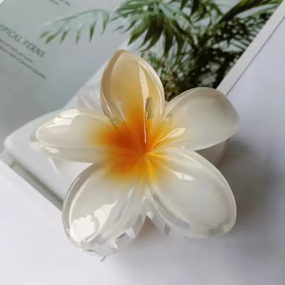 Gradient Large Flower Acrylic Hair Clip Boho Beach Accessory - Smarsty