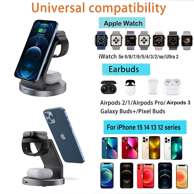 Three In One Magnetic Wireless Charger Stand For iPhone - Smarsty