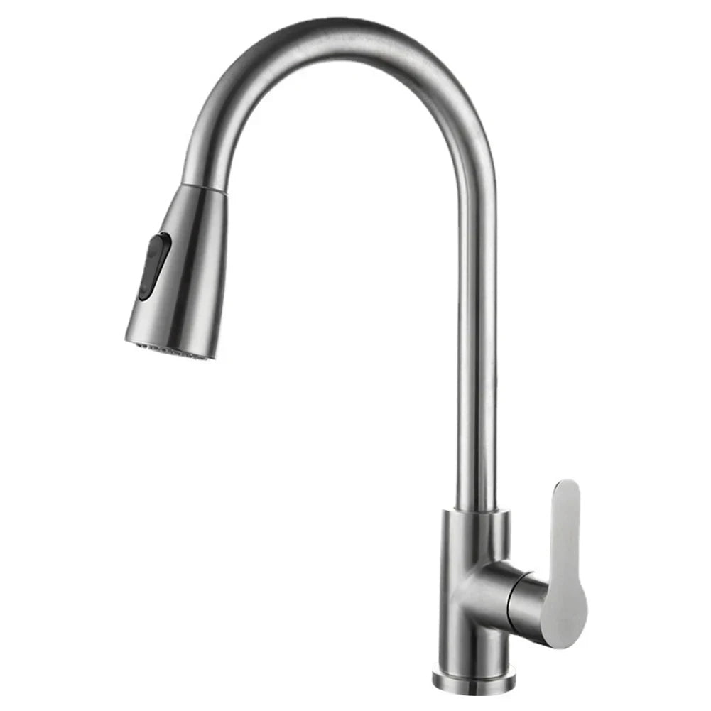 Brushed Nickel Kitchen Faucet with 360 Degree Rotation - Smarsty