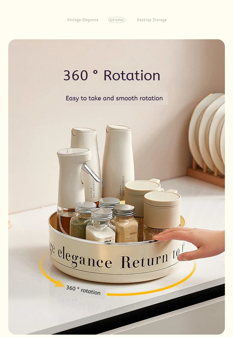 Multifunctional Adjustable Kitchen Rack, Large Capacity Condiment Box Storage , Plastic Material Tabletop Fruit Platter