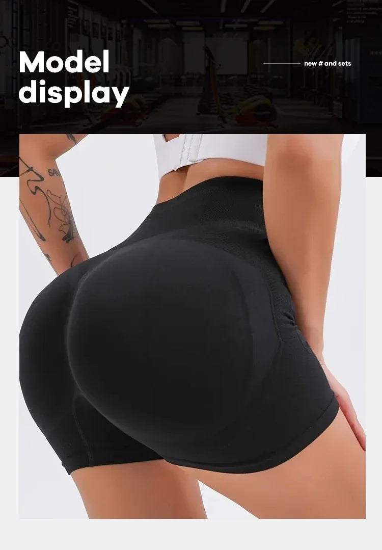 CZGUKE Women High Waist Workout Shorts Butt Lifting Tummy Control Ruched Booty Smile Yoga Short Pant - Smarsty