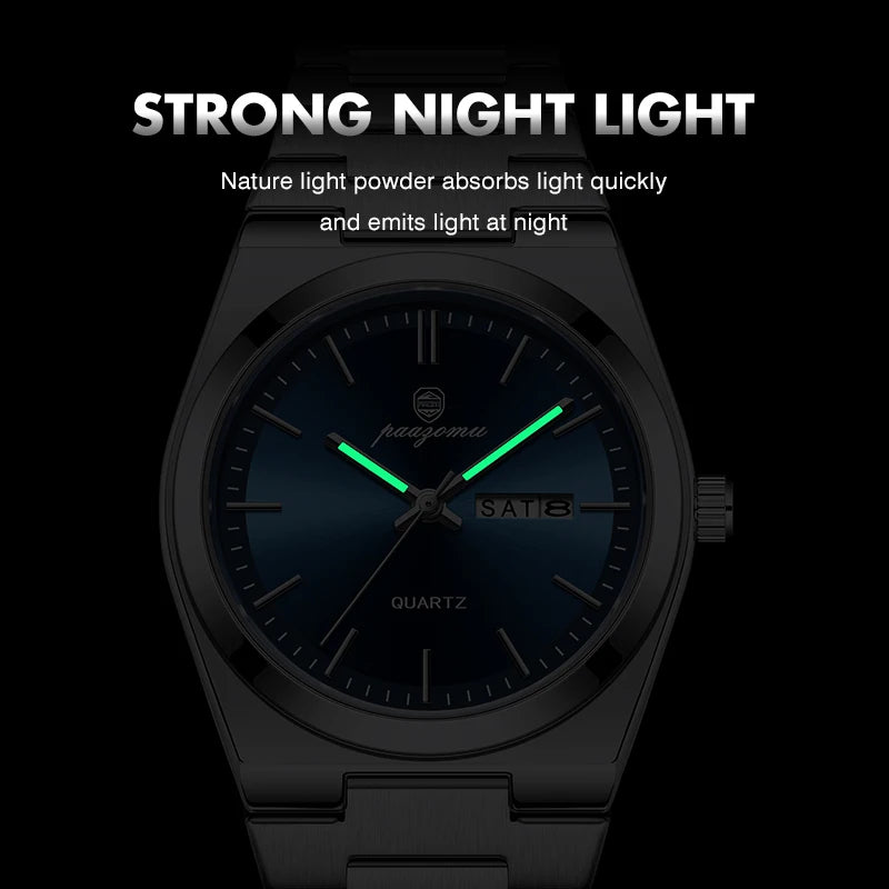 Luxury Waterproof Quartz Men's Watch with Luminous Features - Smarsty