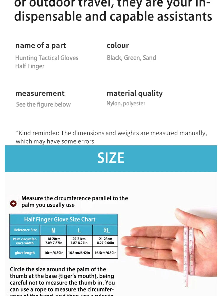 Half Finger Tactical Hunting Gloves Anti Skid Breathable - Smarsty