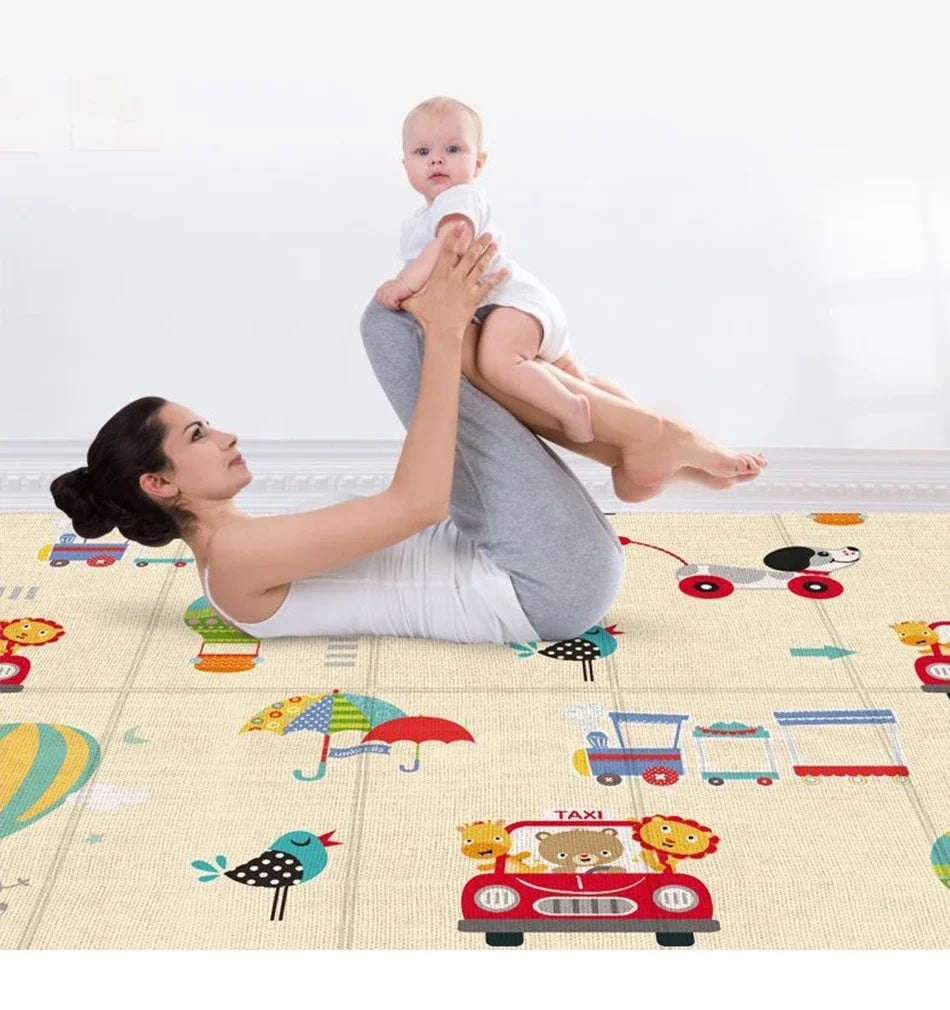 Foldable Baby Play Mat Children's Double-sided Pattern Protection Non-slip Activity Carpet Children's Educational Activity Mat by Smarsty