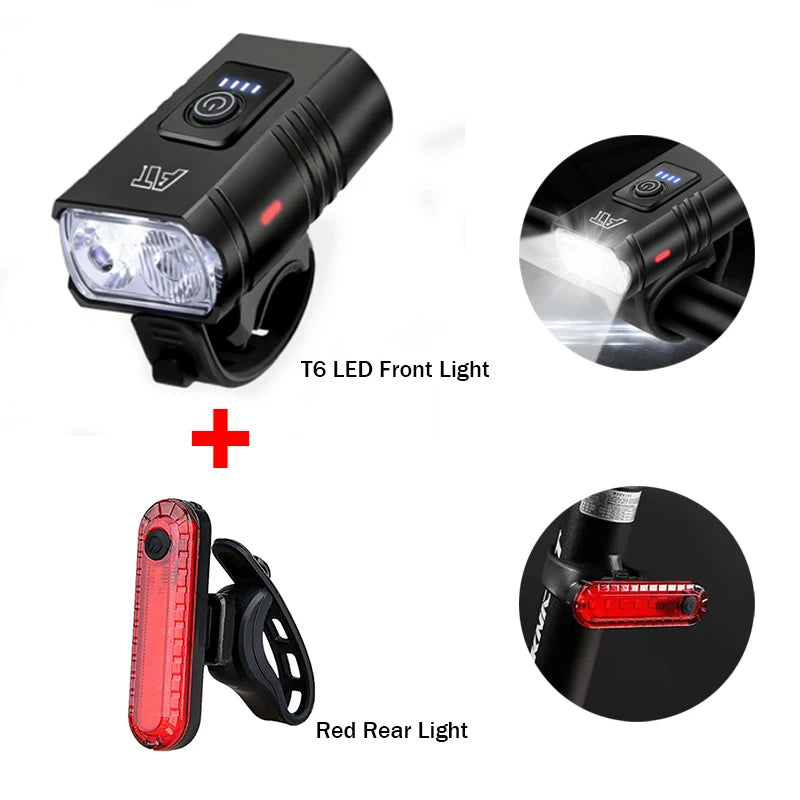 LED Bicycle Front Light Type-C Rechargeable Bicycle Headlight MTB Road Bike Headlamp Easy to Install Cycling Accessories - Smarsty