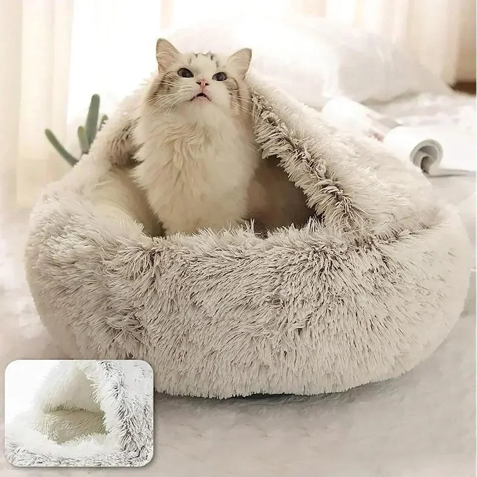 Cozy Plush Cat Bed for Warm Comfortable Sleep - Smarsty