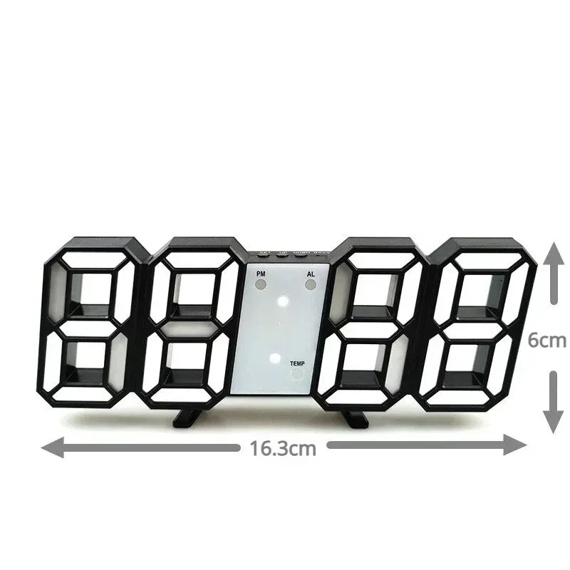 3D LED Digital Alarm Clock with Date and Temperature - Smarsty