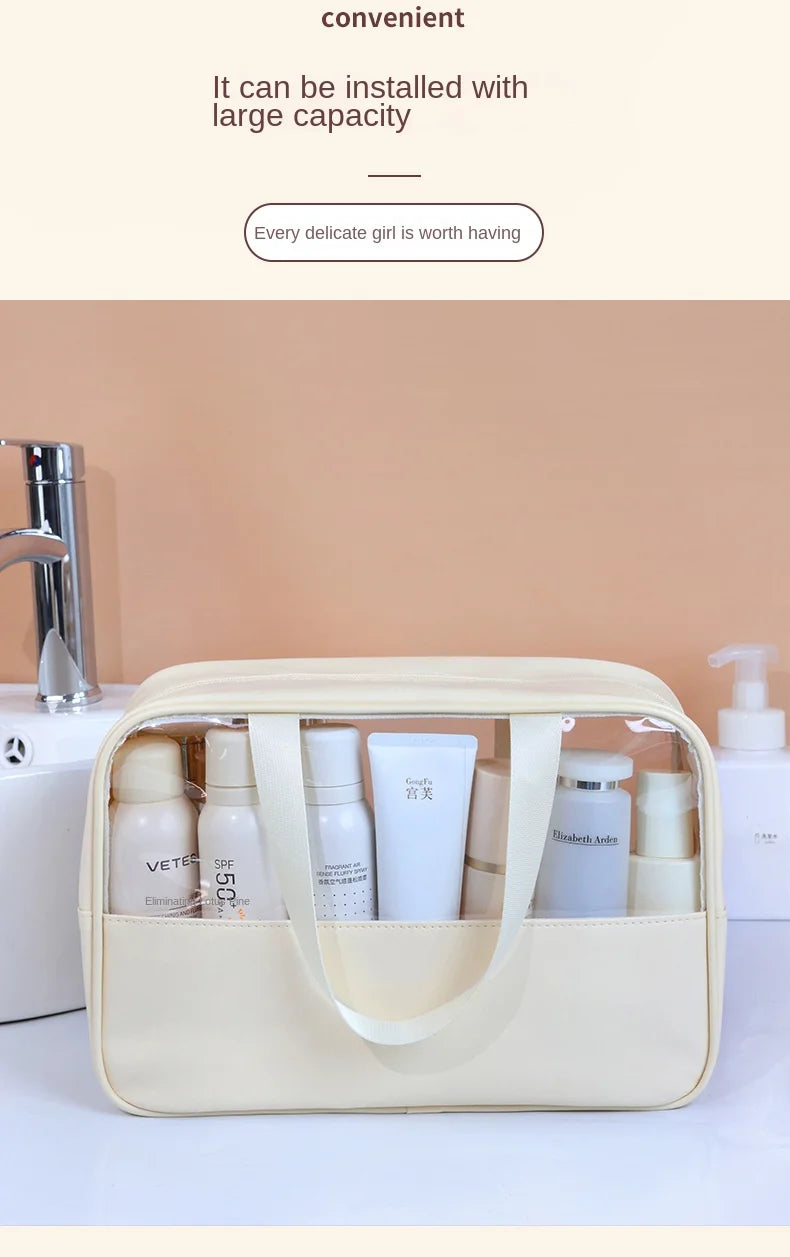 Transparent Travel Cosmetic Bag Large Capacity Waterproof - Smarsty