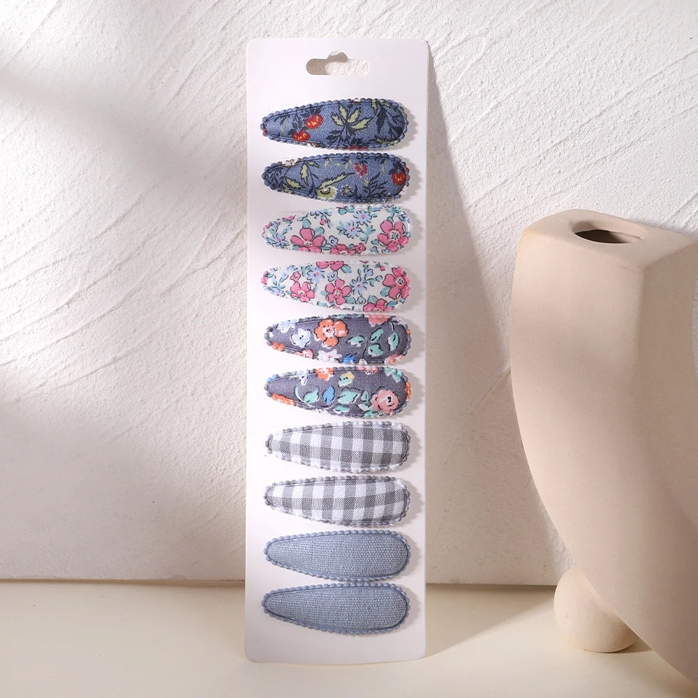 Newborn Cotton Hair Bow Snap Clips Set - Smarsty