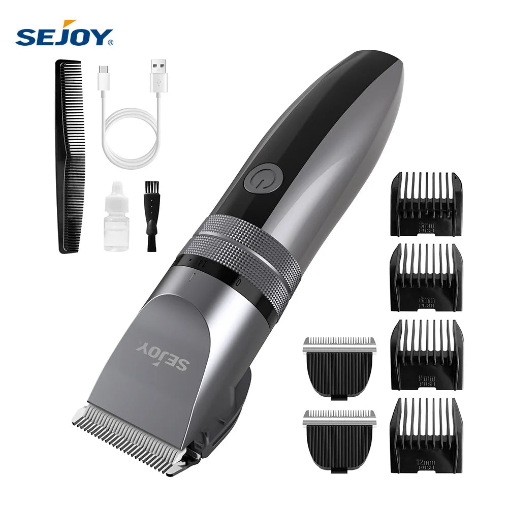 Sejoy Electric Hair Clippers Men Professional kit USB Rechargeable Men's Barber Hair Cutting Machine Beard Trimmer For Men Kids - Smarsty