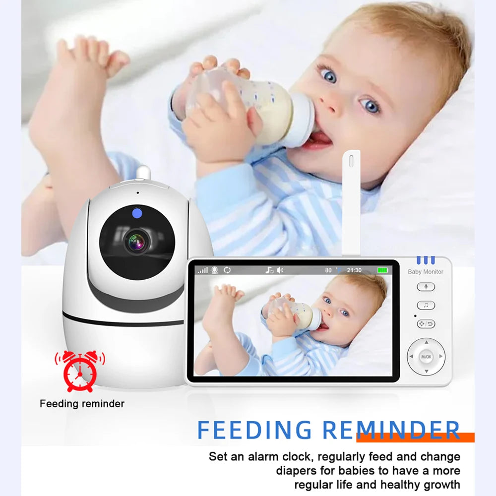 5.0 Inch Video Baby Monitor With Pan Tilt Camera Wireless Two Way Audio Night Vision Security Babysitter VOX Wake Up USB Charge by Smarsty