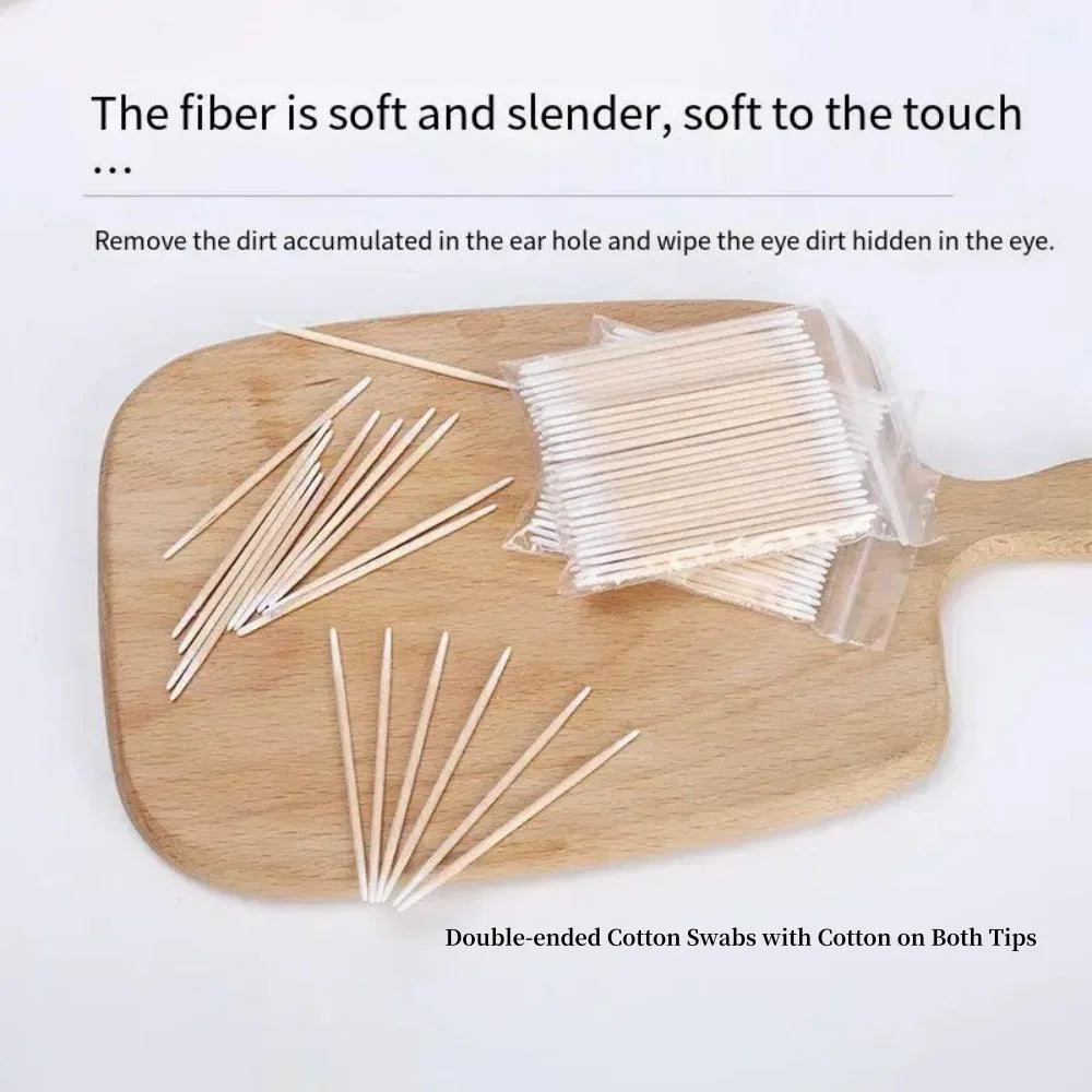 Wooden Tip Cotton Swabs for Nail Polish Removal - Smarsty