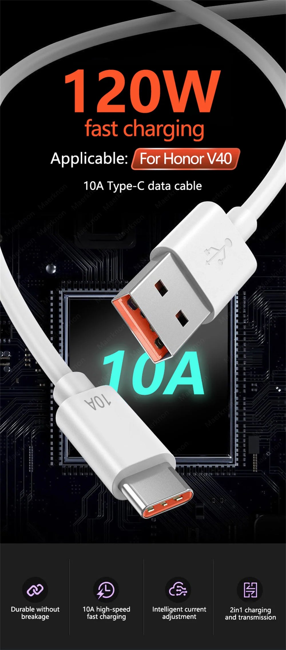 120W Super Fast Charging USB C Cable for Phones - Smarsty