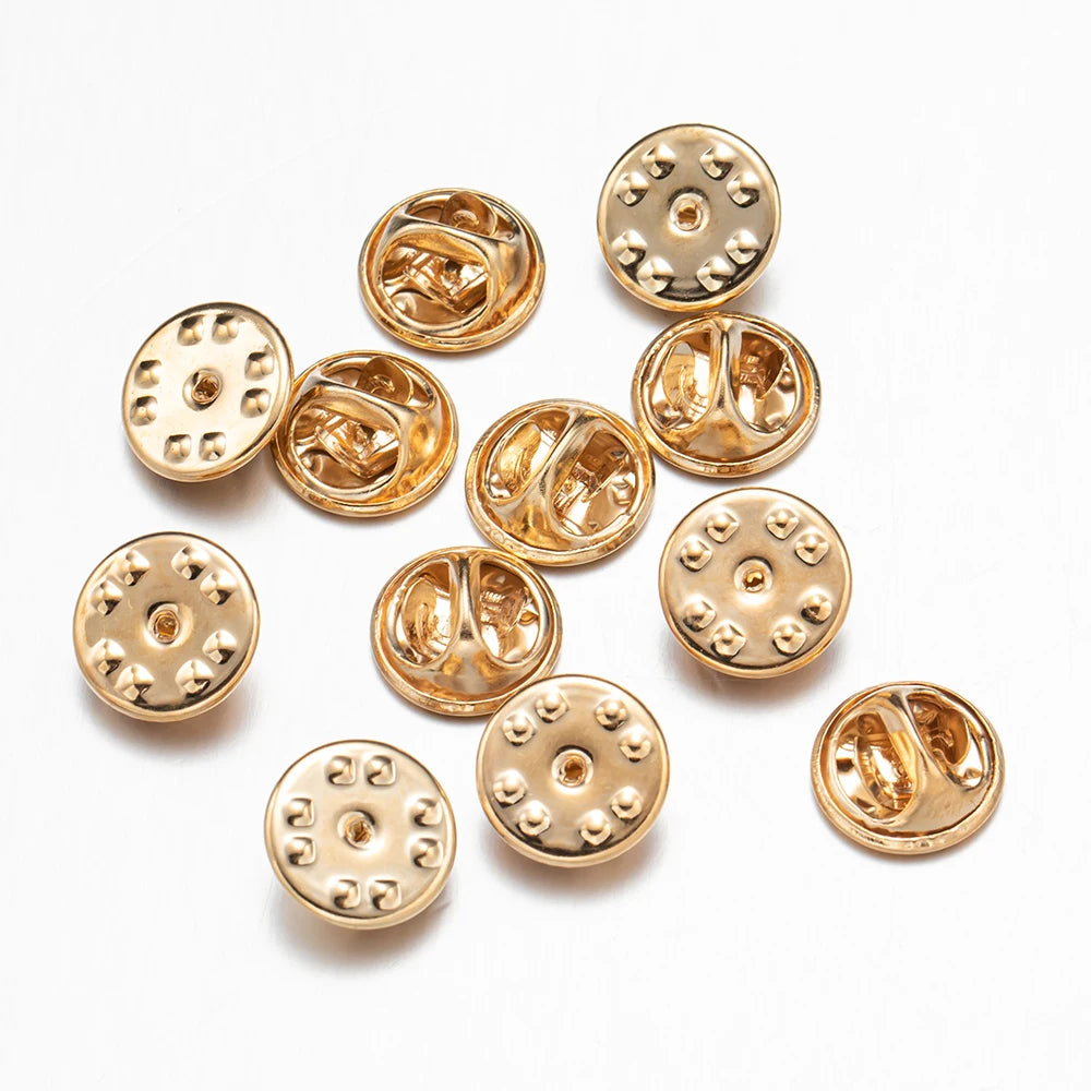 100Pc Metal Locking Pin Backs Secure Brooch Bases Pack - Smarsty