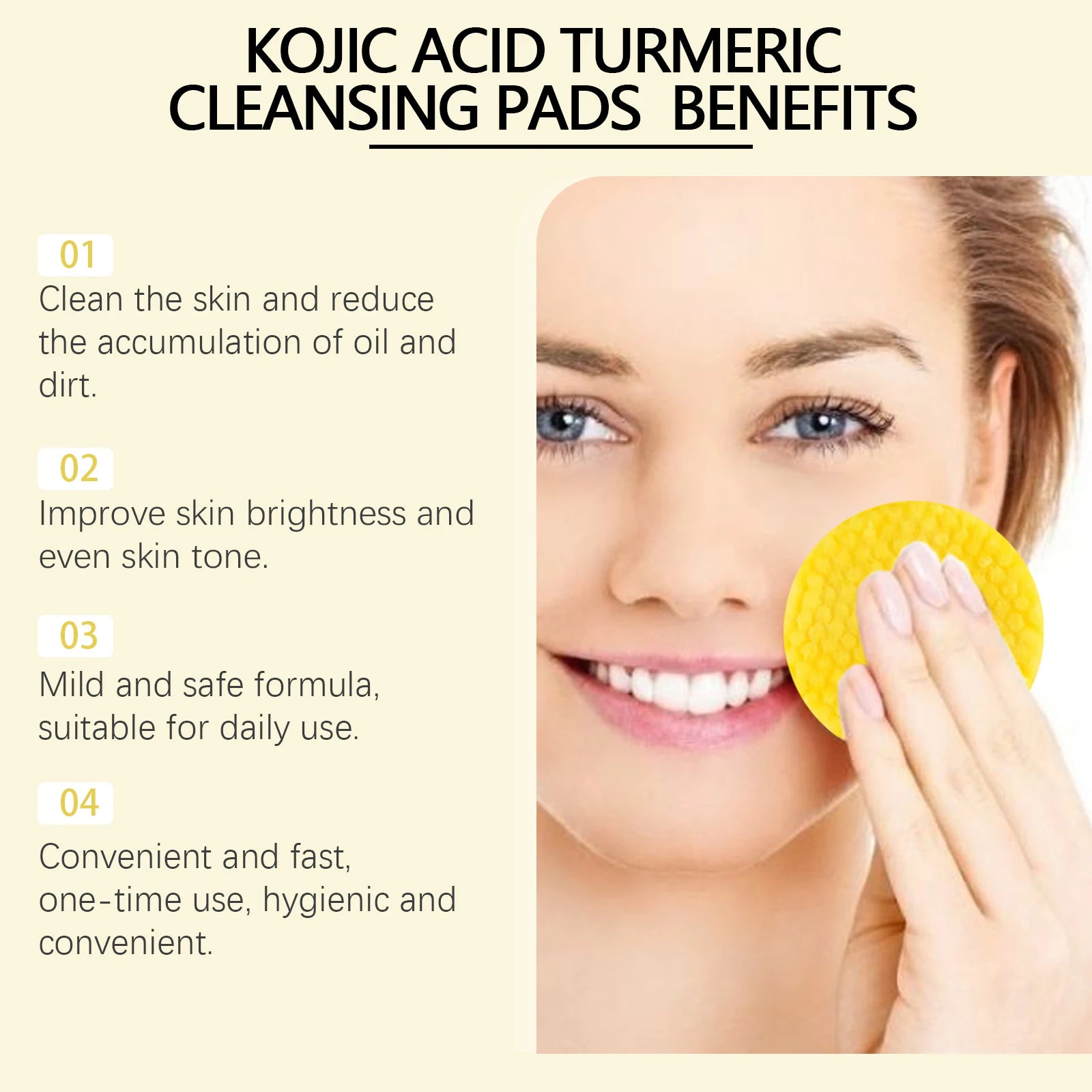 Turmeric Kojic Acid Cleansing Pads for Radiant Skin - Smarsty