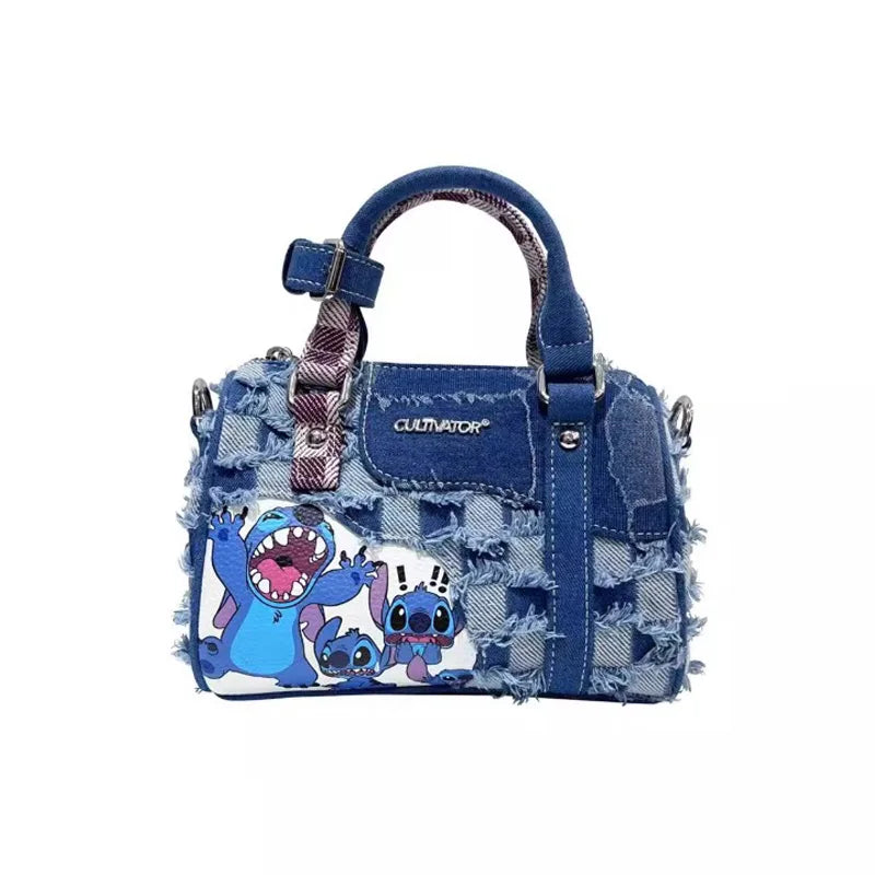 Disney Stitch Denim Shoulder Bag Crossbody Portable Pillow - Smarsty