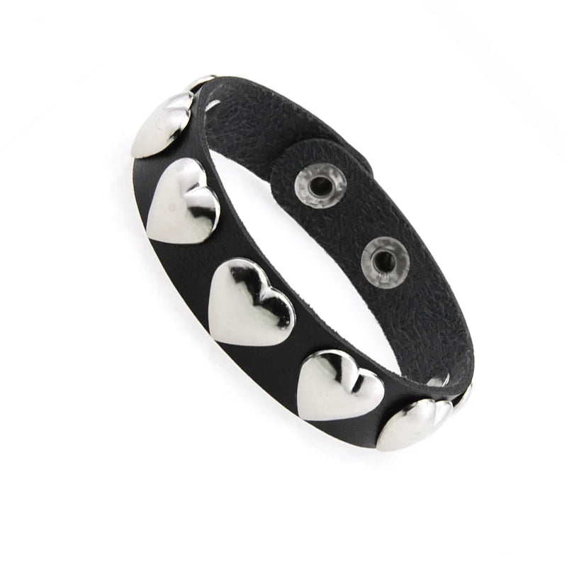 Punk Dark PU Chain Bracelet Multi Layered Fashion Jewelry - Smarsty