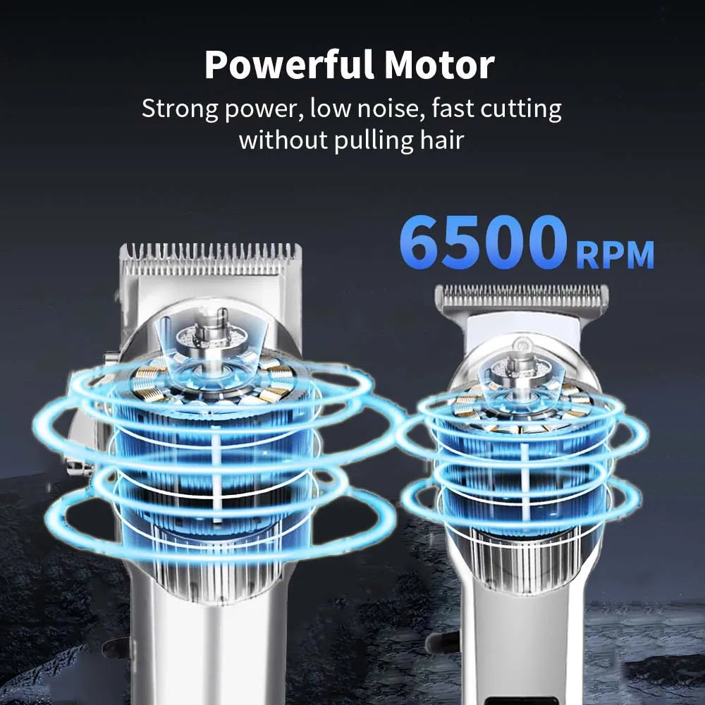 Cordless Electric Hair Clippers for Men,Professional Barber Clippers and Trimmers Set for Hair Cutting Kit with LED Display