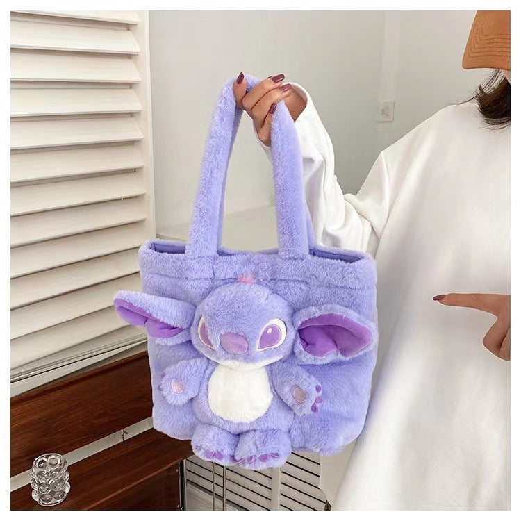 Disney Stitch Plush Shoulder Bag Cute Strawberry Bear - Smarsty