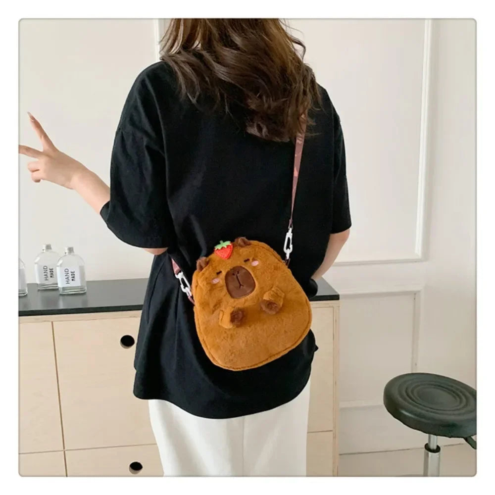 Capybara Plush Shoulder Bag Large Capacity Unisex Spacious - Smarsty