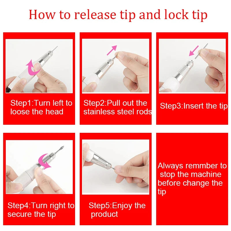 Electric Nail Drill Handpiece for Professional Manicure - Smarsty