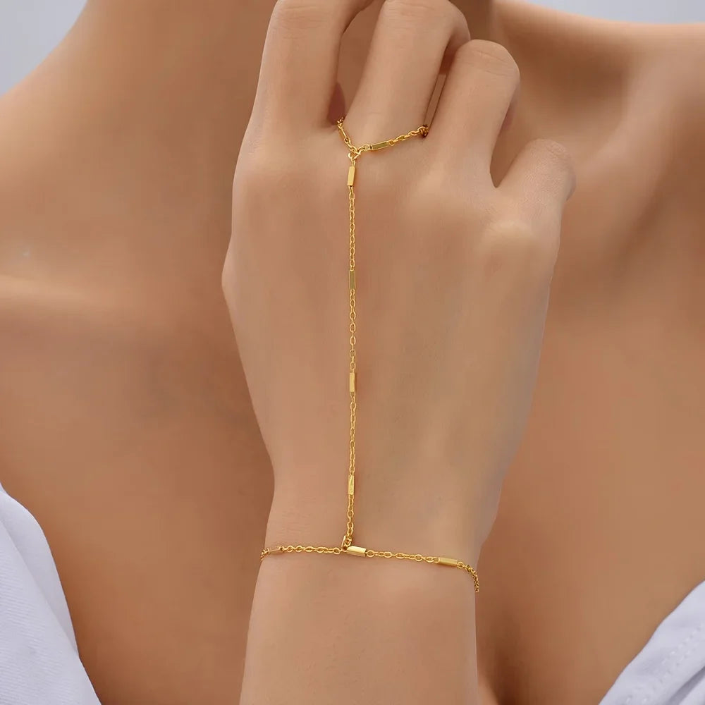 Women's Summer Minimalist Finger Ring Bracelet - Smarsty