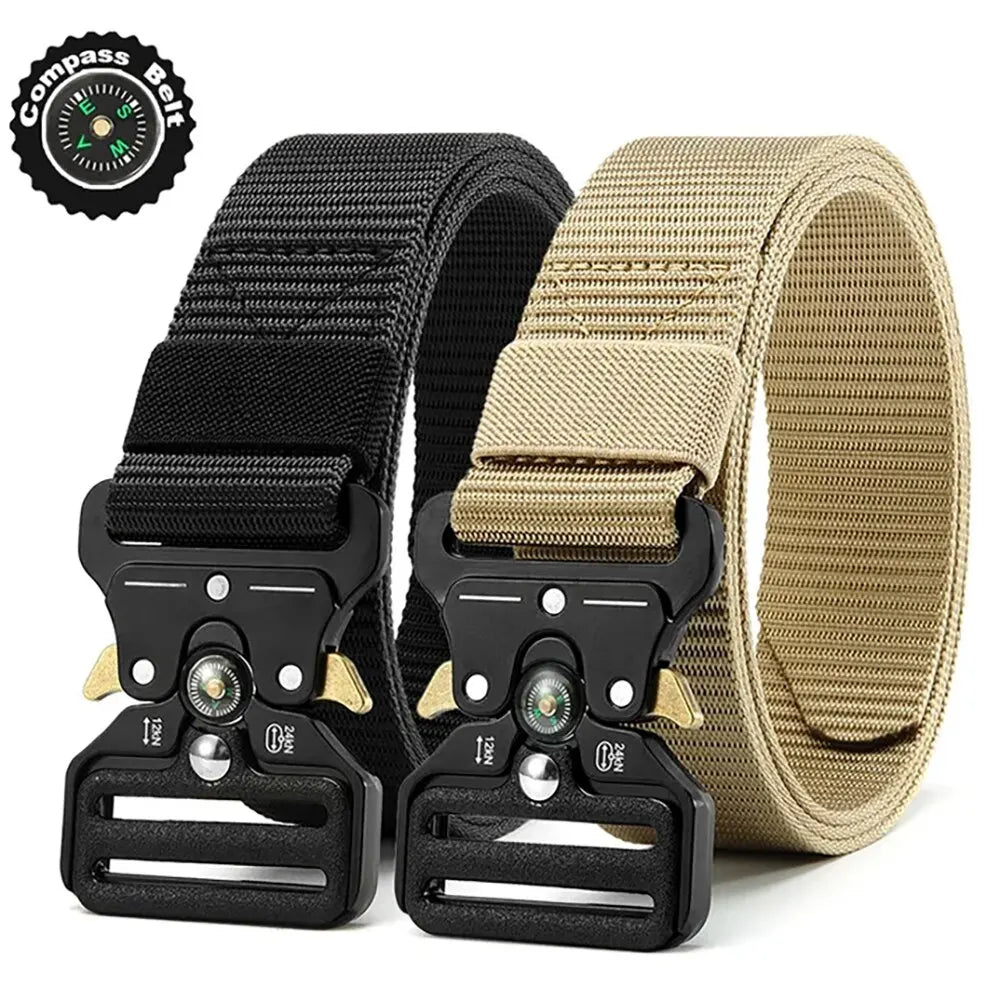 Men's Multi Function Tactical Canvas Belt with Compass - Smarsty