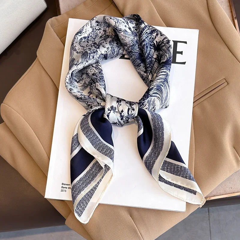 Luxury Women Silk Leopard Print Scarf Soft Satin Wrap - Smarsty