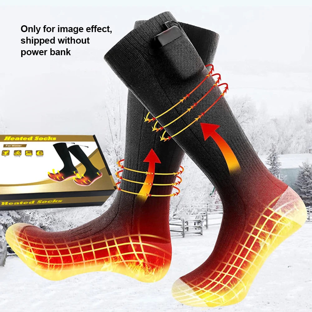 Electric Heating Socks 3 Mode Rechargeable Anti-Cold Thermal Heated Foot Warmer For Outdoor Camping Ski Sport Winter(no battery)