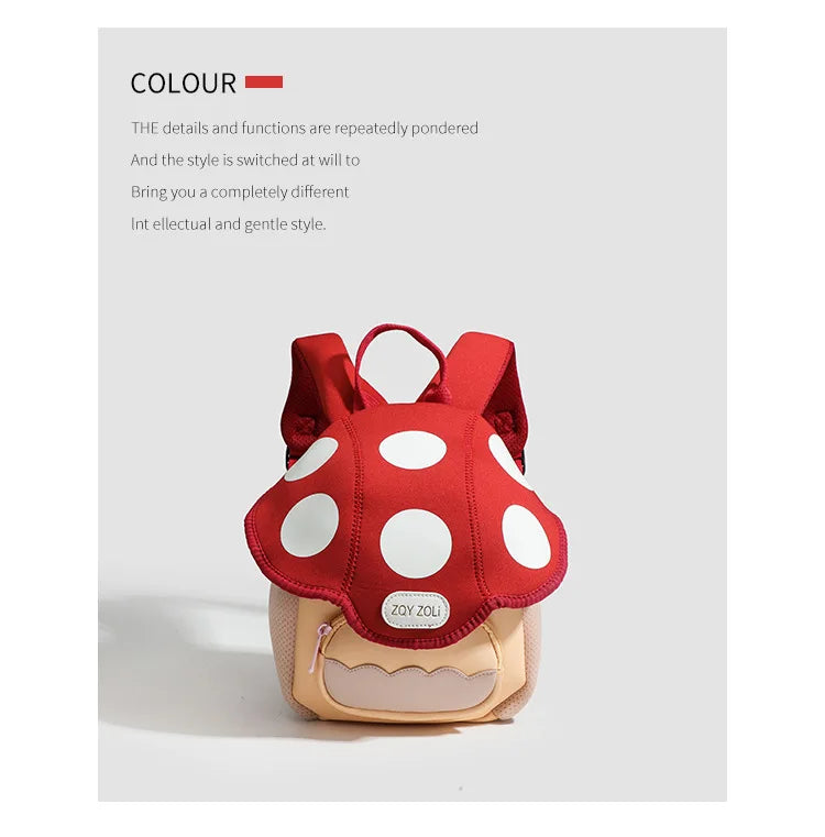 Cute Mushroom Backpack For Kids Cartoon Pink Preschool Bag - Smarsty