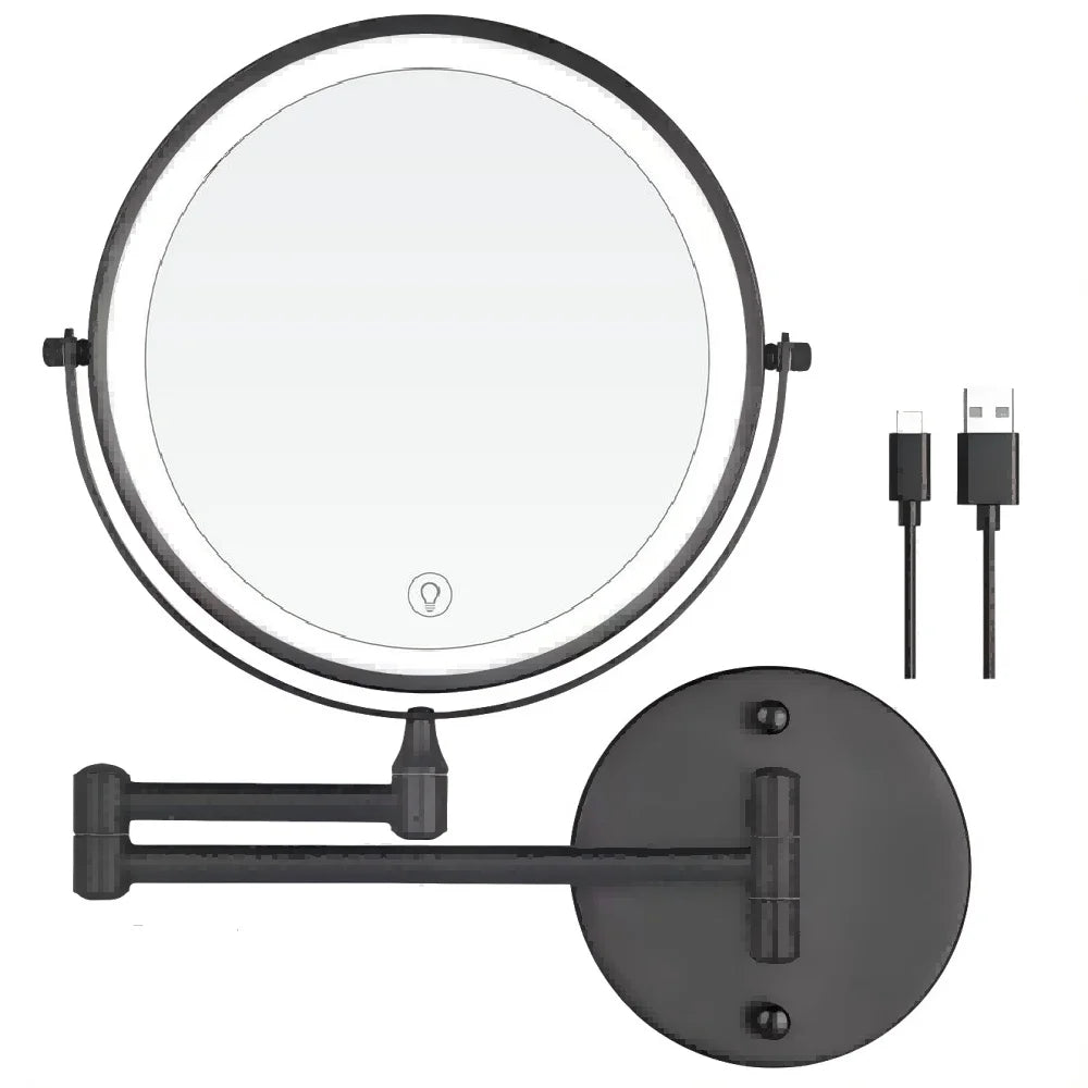8 Inch USB Rechargeable Shower Mirror with LED Lights - Smarsty