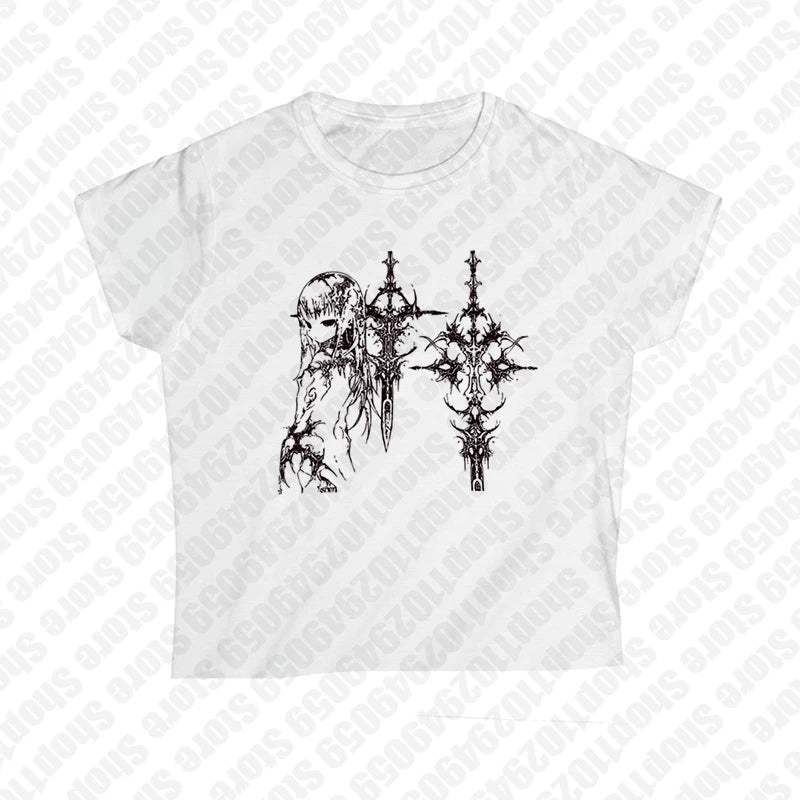 Y2k Style Aesthetic Sweet Sexy Tank Tops Women Sleeveless Casual Cartoon Print Tanks Harajuku All Match Cropped Grunge Emo Girls