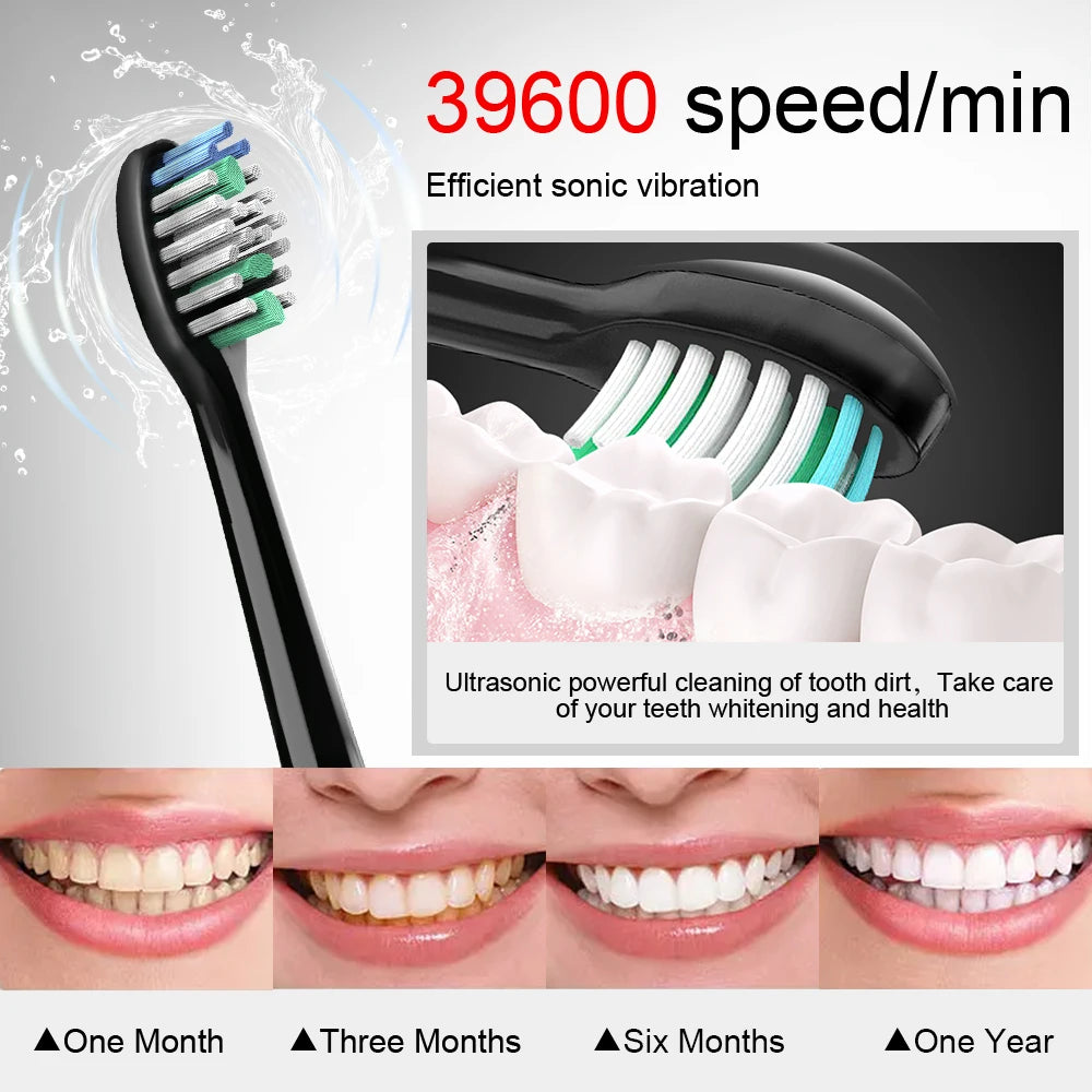Sarmocare Electric Sonic Toothbrush with 8 Brush Heads - Smarsty