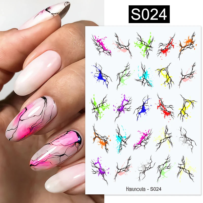3D Colorful Marble Nail Stickers for DIY Art - Smarsty