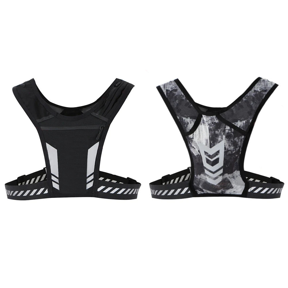 Reflective Running Backpack Mesh Breathable Hydration Backpack Lightweight Elastic Women Men Large Capacity for Jogging Fitness