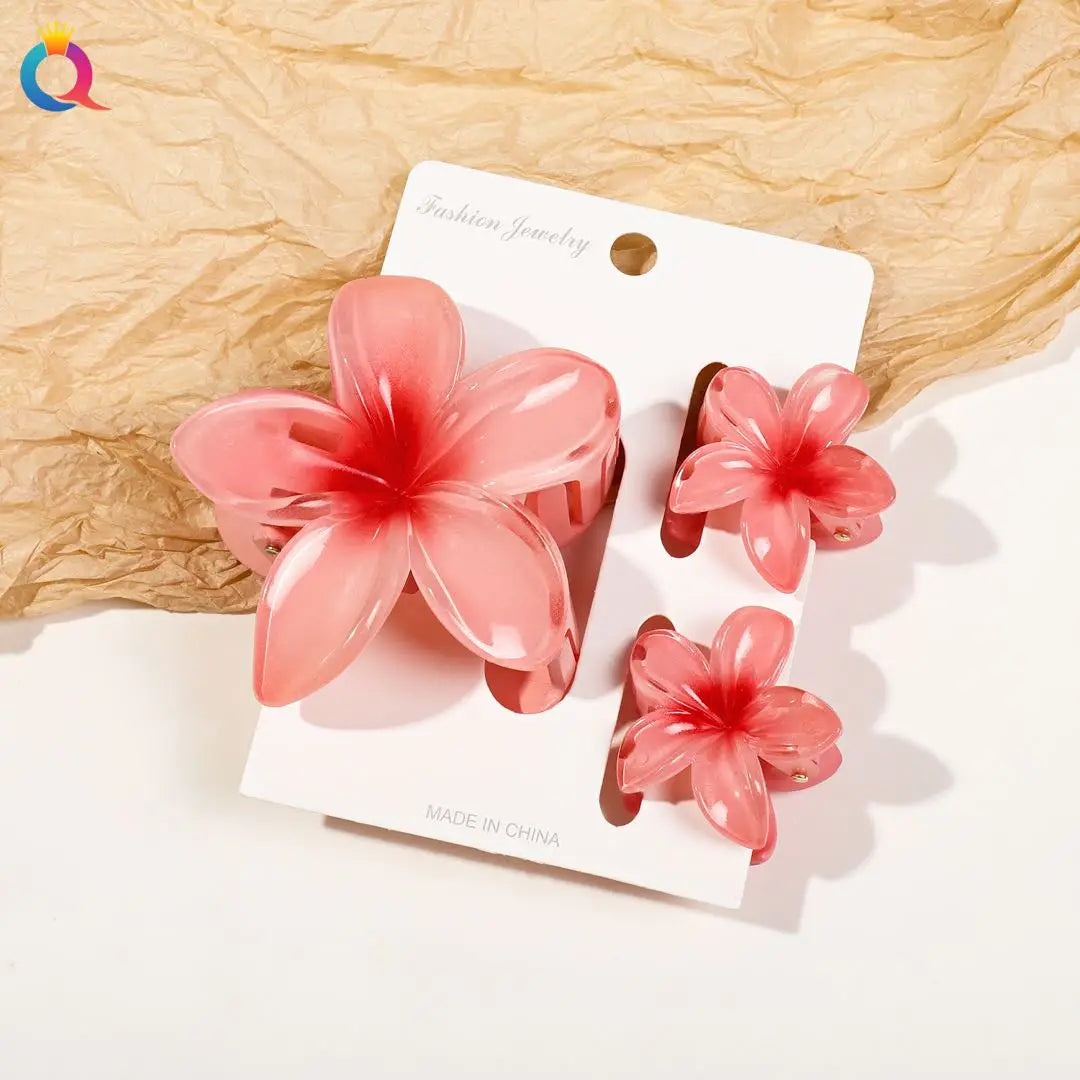Hawaiian Flower Hair Claw Clips For Thin Hair Lightweight - Smarsty