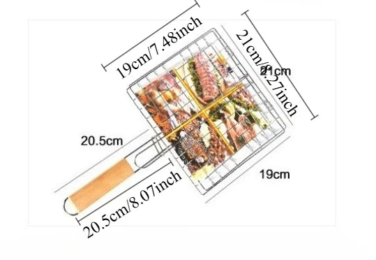 Portable Stainless Steel Folding Grill Basket for Outdoor Cooking - Smarsty