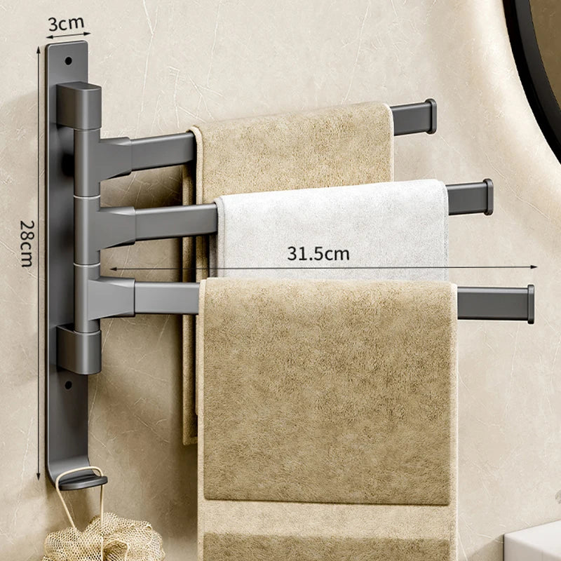Rotatable Aluminum Towel Rack Space Saving Design - Smarsty