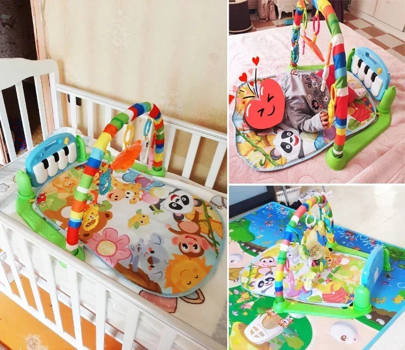 Baby Activity Gym Rack Early Education 0-36 Months Toy Gifts Musical Newborn Piano Keyboard Crawling Blanket Pedal Play Mat by Smarsty