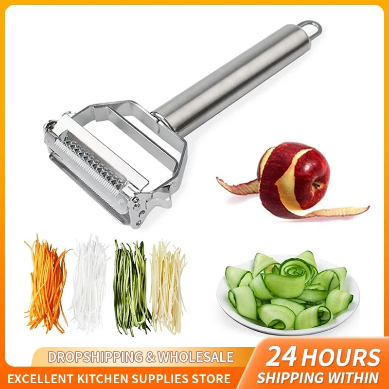 Stainless Steel Peeler Fruit Vegetable Multifunction Grater Julienne Peeler Slice Melon Potato Carrot Cucumber Home Kitchen Tool by Smarsty